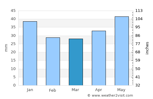 Novonikolayevskiy average rain in March