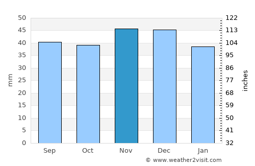 Novonikolayevskiy average rain in November