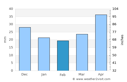 Novoselitskoye average rain in February