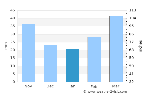 Novyy Karanlug average rain in January