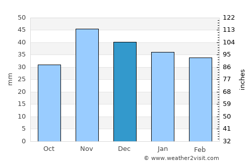 Nuci average rain in December