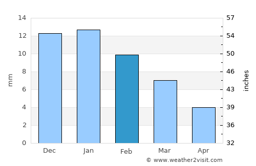 Nuevo Casas Grandes average rain in February