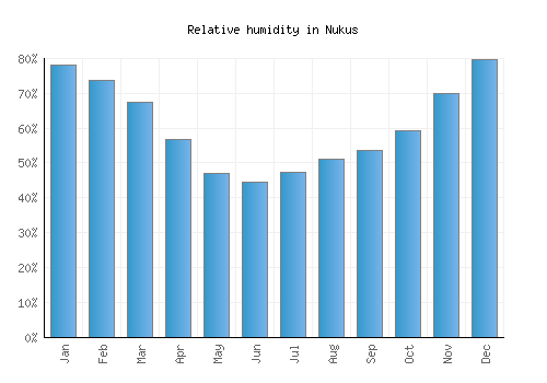 Nukus relative humidity averages