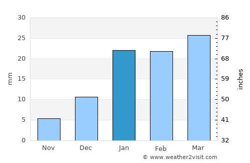 Nūrmahal average rain in January