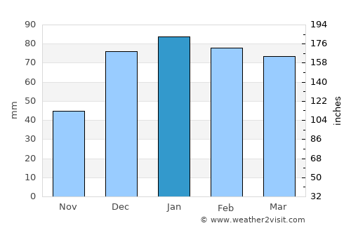 Nusaybin average rain in January