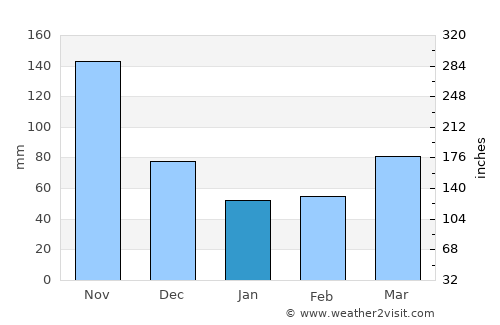 Nyeri average rain in January