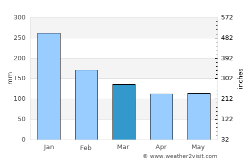 Nyūzen average rain in March