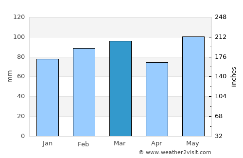 Ocala average rain in March
