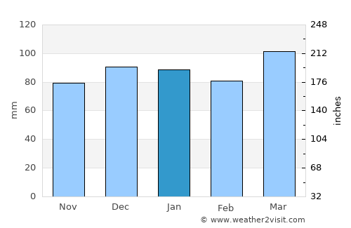 Ocean City average rain in January