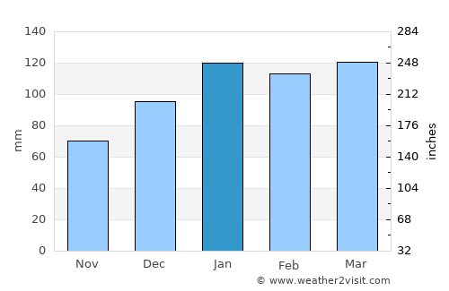 Ocilla average rain in January
