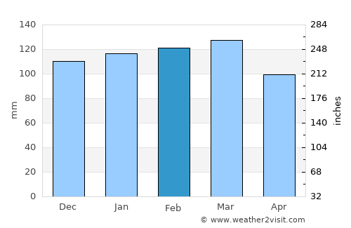 Oglethorpe average rain in February
