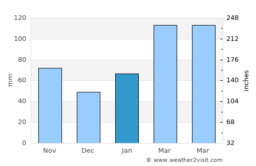 Ōkawa average rain in January