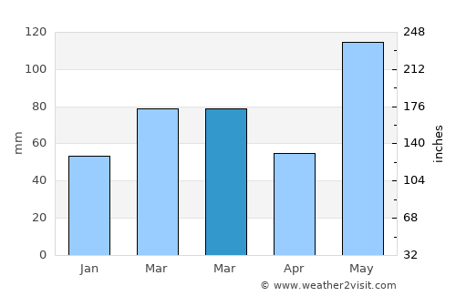 Okeechobee average rain in March