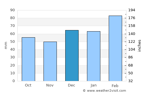 Oldsmar average rain in December