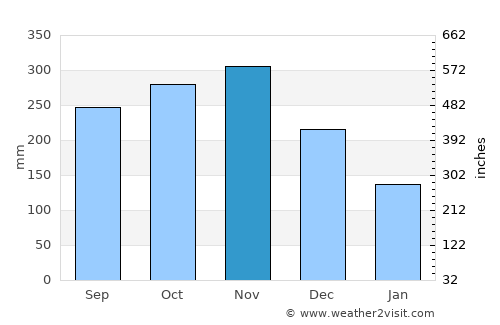 Olingan average rain in November
