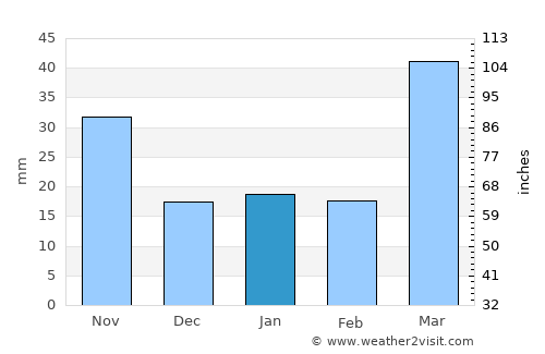 Olivia average rain in January