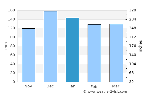 Opelousas average rain in January