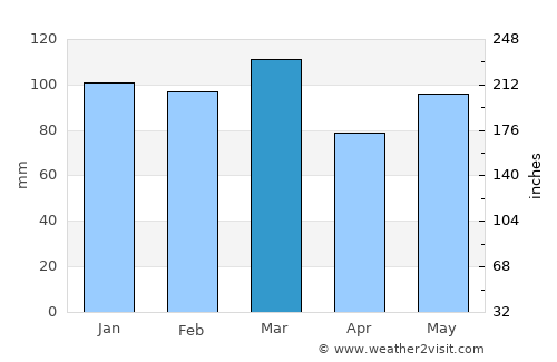 Orangeburg average rain in March