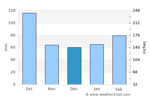 Ormond Beach average rain in December