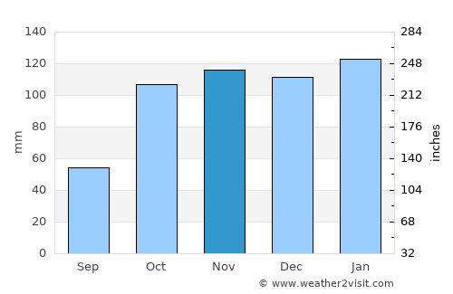 Oro Verde average rain in November