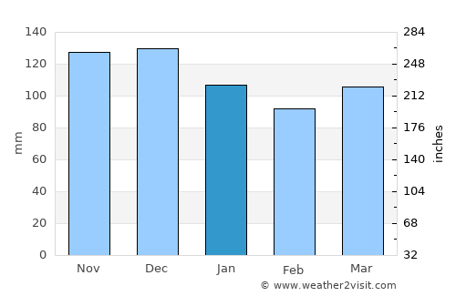 Otorohanga average rain in January