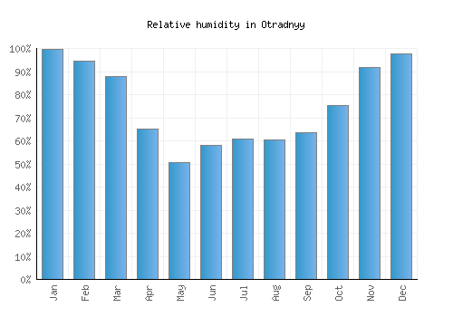 Otradnyy relative humidity averages