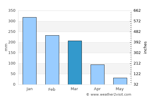 Ouro Preto average rain in March