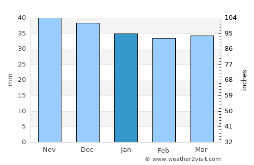 Ozun average rain in January
