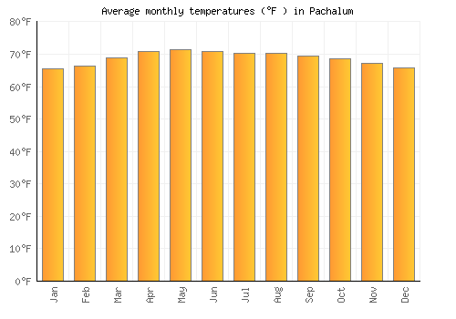 Pachalum average temperature chart (Fahrenheit)