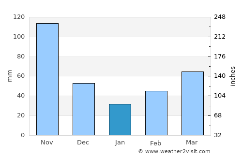 Pacho average rain in January