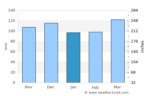 Paducah average rain in January