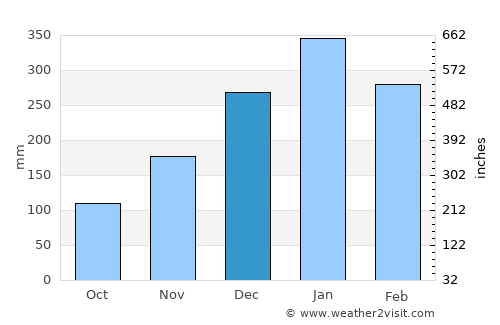 Pagutan average rain in December