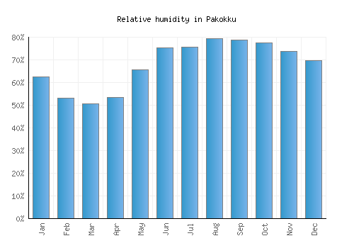 Pakokku relative humidity averages