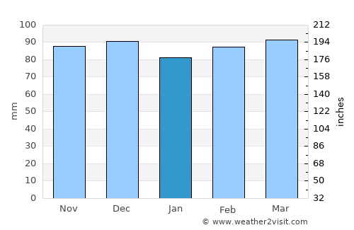 Pakuranga average rain in January