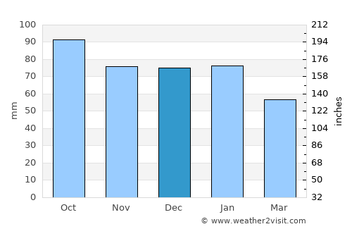Palacios average rain in December