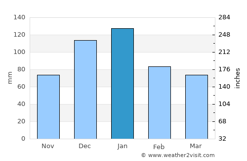 Palaíkastron average rain in January