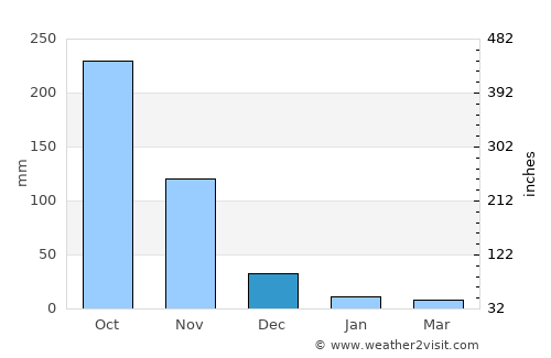 Palangue average rain in December