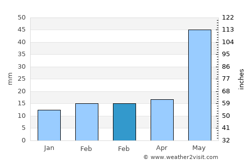 Palāsa average rain in February