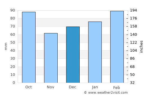 Palatka average rain in December
