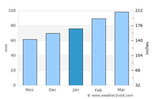 Palatka average rain in January