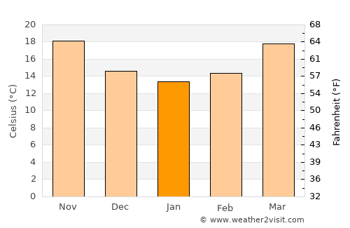 Palatka average temperature in January