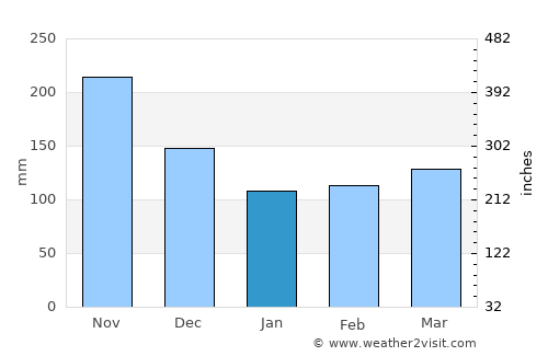 Palermo average rain in January