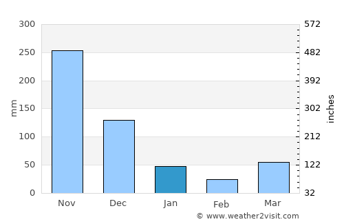 Palian average rain in January
