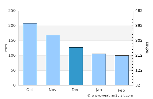 Palimbang average rain in December
