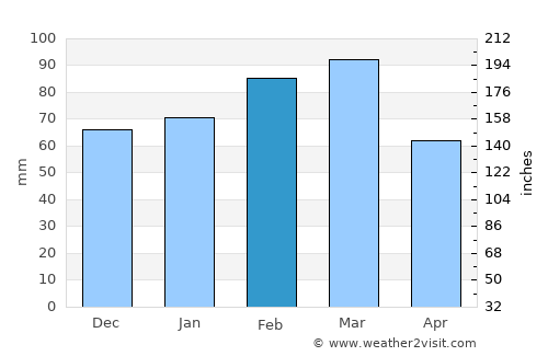 Palm Coast average rain in February