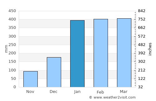 Palm Cove average rain in January
