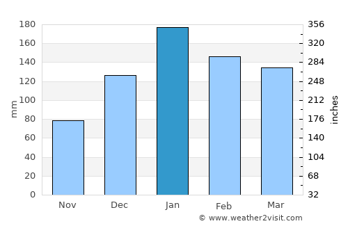 Palma Sola average rain in January