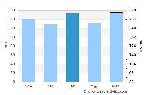 Palmar Grande average rain in January