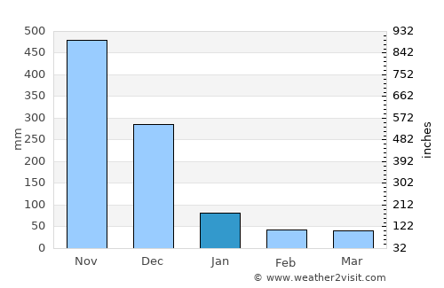 Palmas Bellas average rain in January