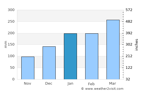 Palmeirais average rain in January
